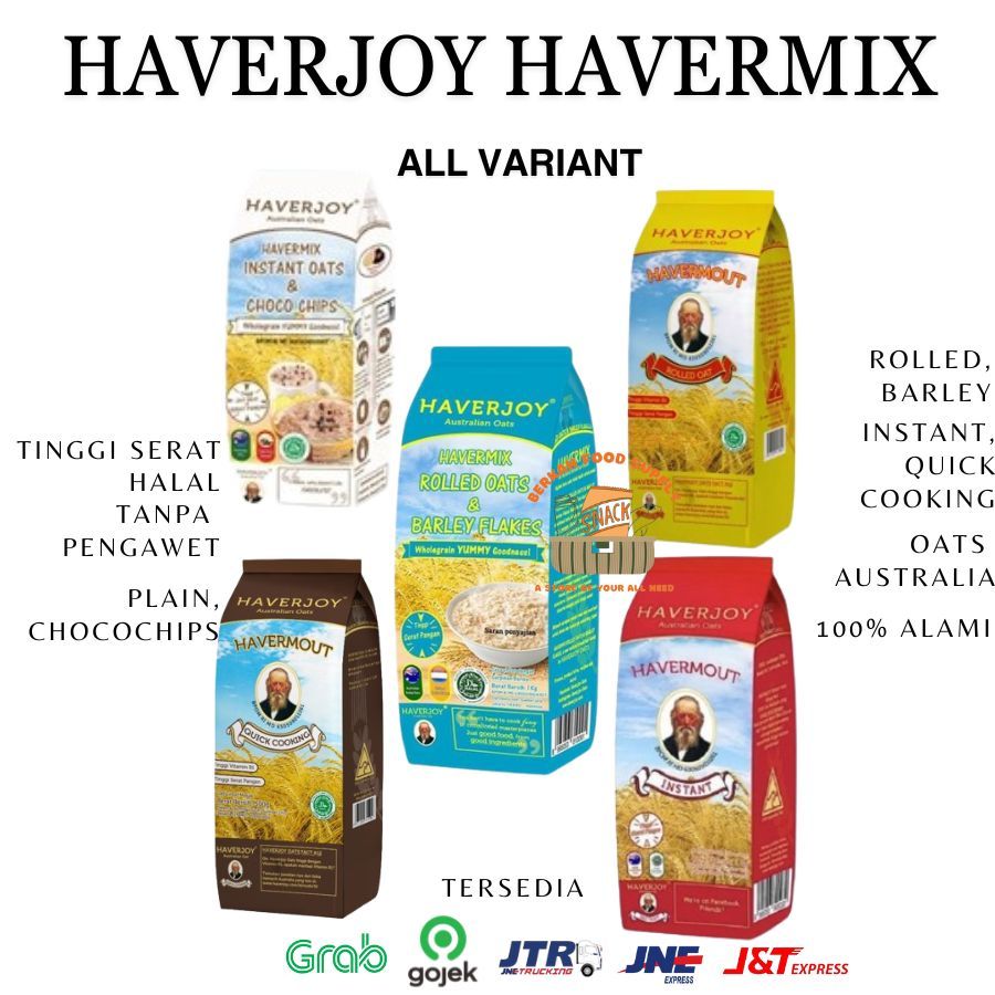 

Haverjoy Havermout 500gr Australian Oat Meal Sarapan Instant Oat / Rolled Oat / Quick Cooking Oat / Havermix Barley / Havermix Chocochip