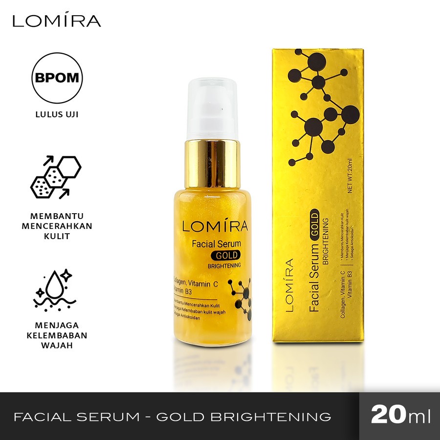 LOMIRA Gold Brightening Facial Serum 20 ML Serum Wajah