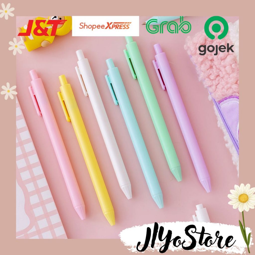 

Bolpen Pena Pulpen Mekanik Gel Tinta Hitam Alat Tulis Peralatan ATK Sekolah Kantor Pastel Aesthetic