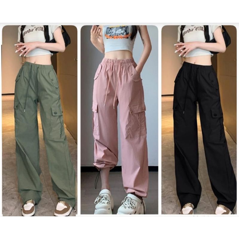 •ECLAIRE• 003 CELANA PANJANG CARGO KOREA WANITA DYNASTY