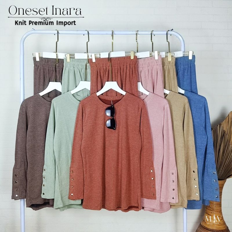 ONE SET INARA KNIT PREMIUM /setelan wanita/one set cewek/setelan rajut/one set knit premium/one set 