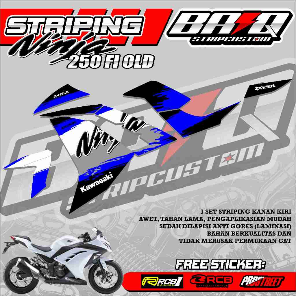 STICKER STRIPING NINJA 250 FI OLD - STRIPING NINJA 250 FI OLD PREMIUM ABSTRAK 02