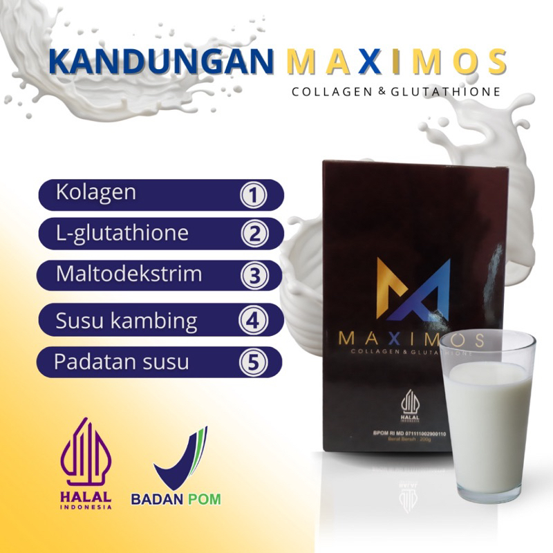 

MAXIMOS Collagen Drink Susu Kambing Etawa - HALAL 100% BPOM - Menjaga kesehatan Kulit dan Tubuh