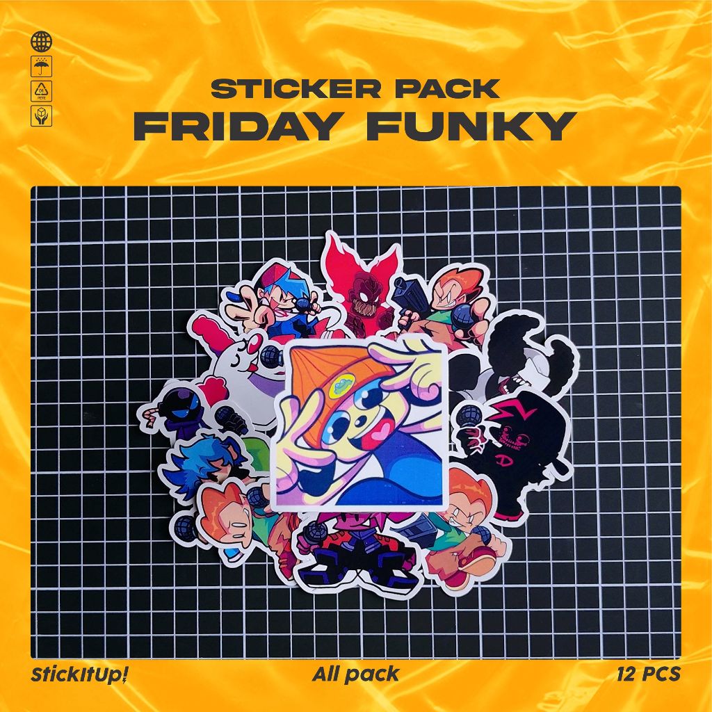 

COD✨ StickItUp Stiker Pack Friday Night Funkin' Lucu Colorfull Keren Untuk Koper Laptop Skateboard