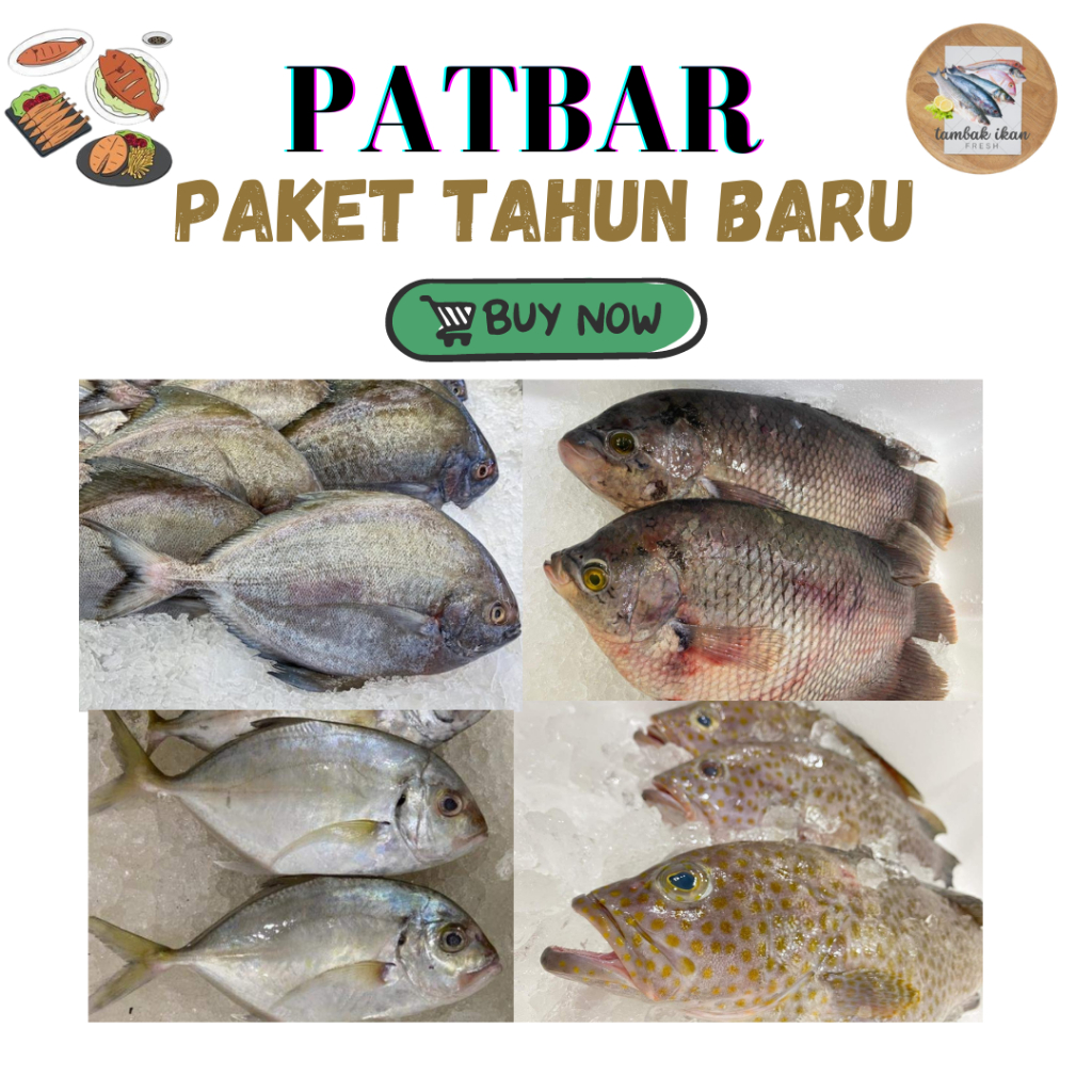 

PAKET HEMAT BAKARAN MURAH MERIAH TAHUN BARU IKAN GURAME,KERAPU,BAWAL LAUT,KUWE SEGAR PER2KG