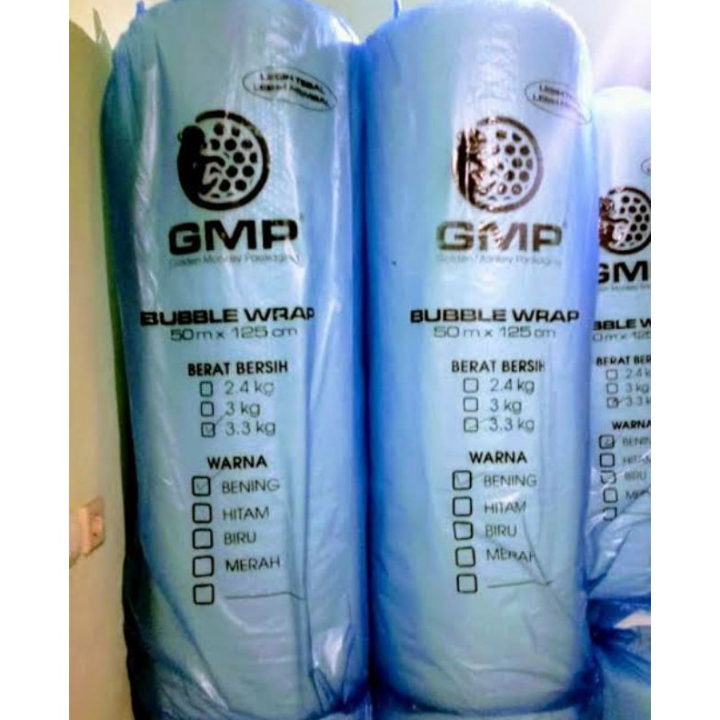 

Termurah dan terbaik BUBBLE WRAP TEBAL WARNA PUTIH Merk GMP 125cm x 50M Berat 3,3kg buruan