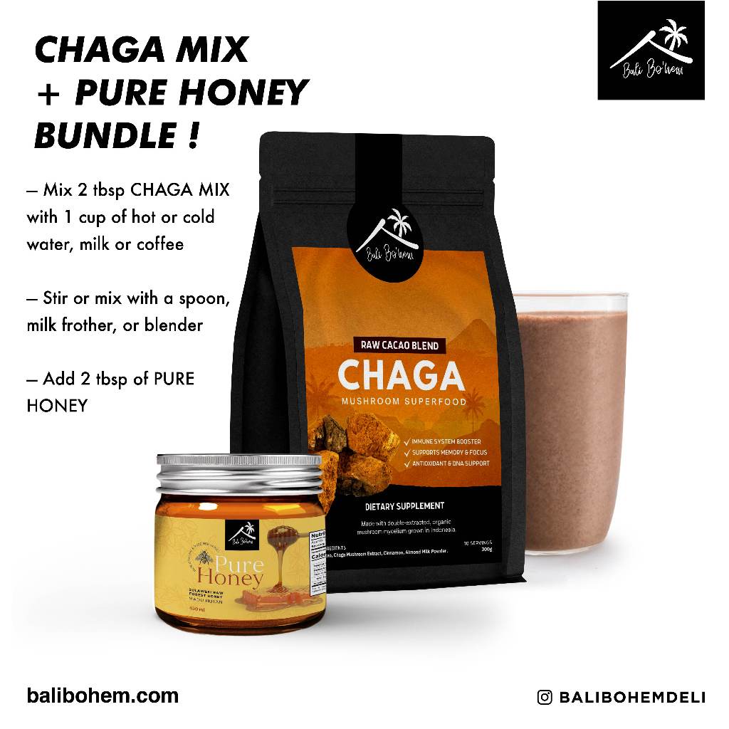 

Chaga Mix + Pure Honey BUNDLE