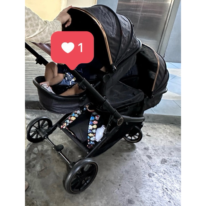 babyelle duo evoque stroller in grey