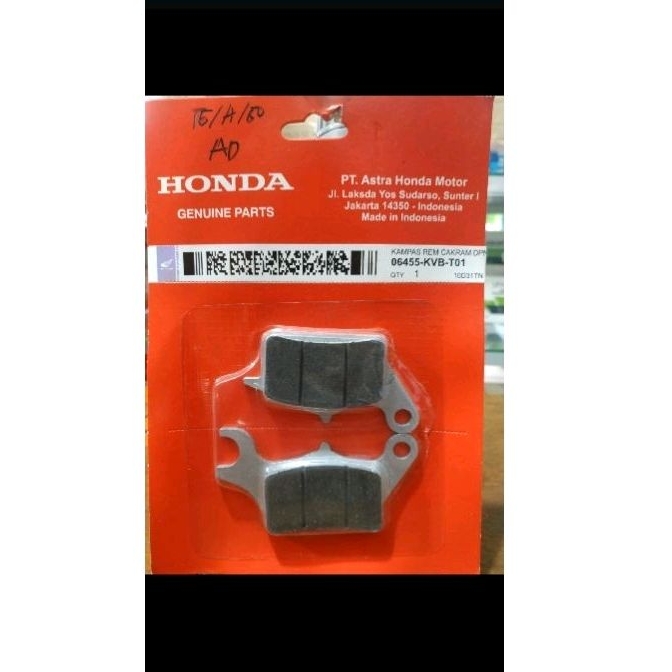 Kampas rem cakram depan Honda KVB-T01