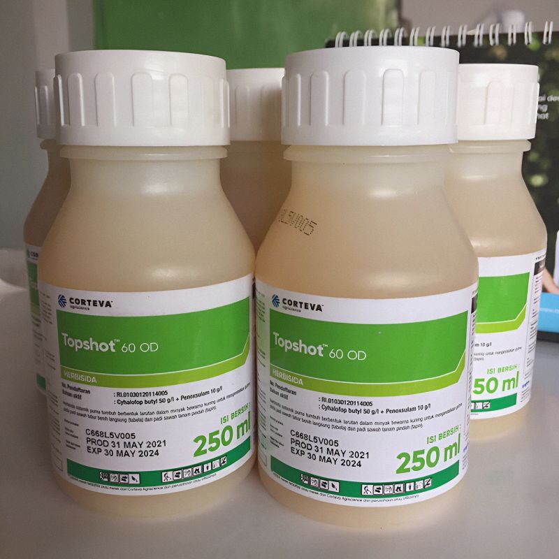 Topshot 60 OD 250ml Obat Rumput Herbisida Sistemik Purna tumbuh untuk Padi
