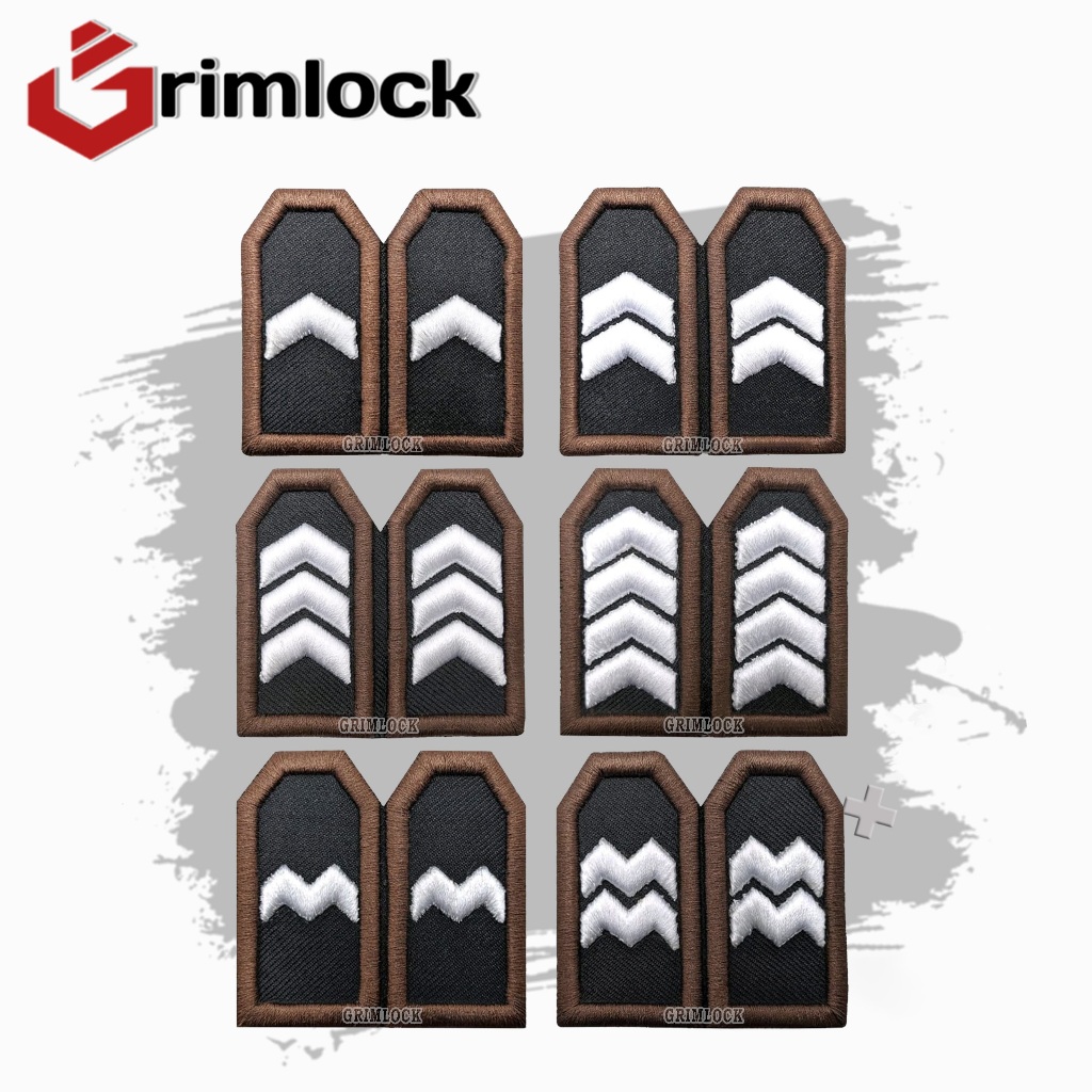 Pangkat Bordir Pdl / Bripda / Briptu / Brigadir / Bripka / List Coklat