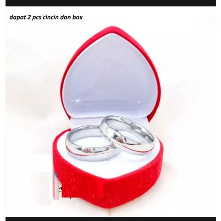 Cincin COUPLE pasangan Cincin Tunangan Titanium Free Box LOVE