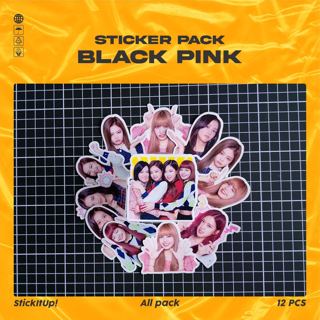 

COD✨ StickItUp Stiker Pack Black Pink Colorfull Keren Untuk Koper Laptop Skateboard