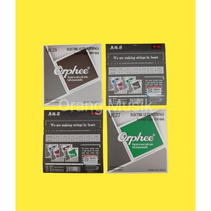 Senar Gitar Elektrik Orphee QE25 QE27 Original Ukuran 09 010 - Senar Gitar Orphee QE Original
