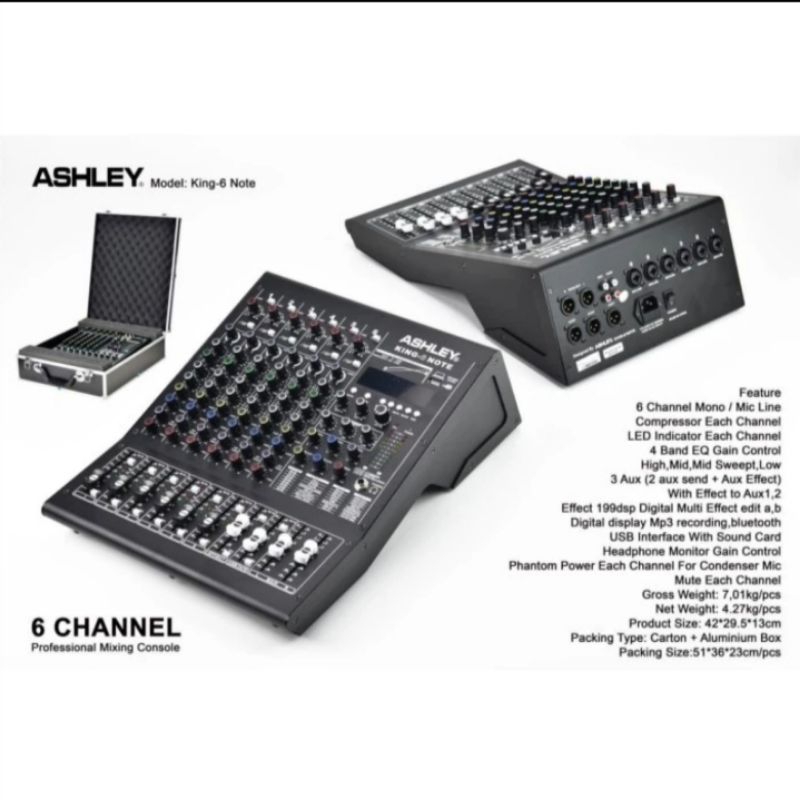 Mixer Ashley King 6 Note King6 Note Original Mixer 6 Channel
