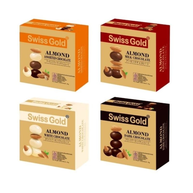 

Swiss Gold Coklat Almond berat 65gr