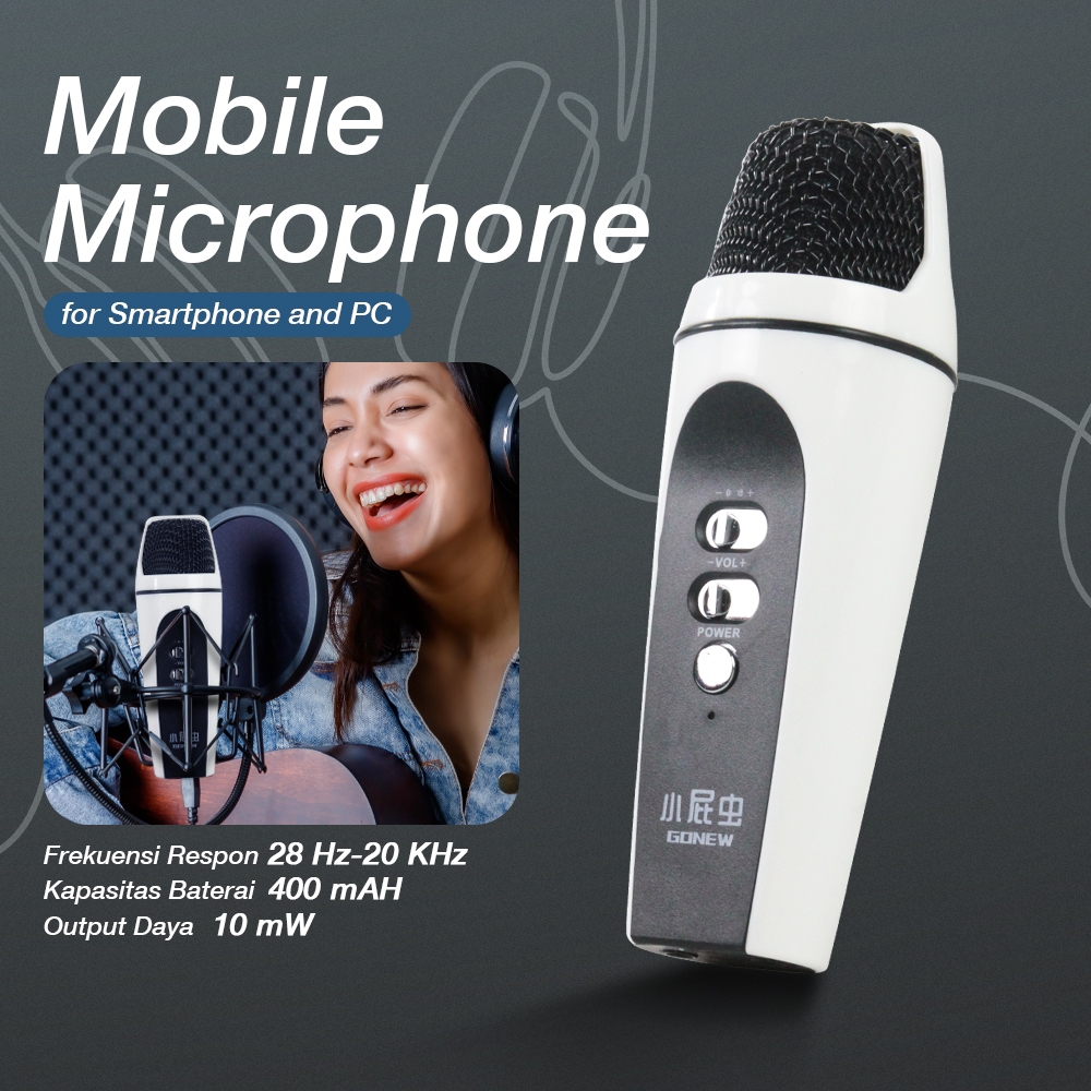 Microphone Smartphone PC Laptop Mic Hp Rekaman Karaoke Podcast Mikrofon