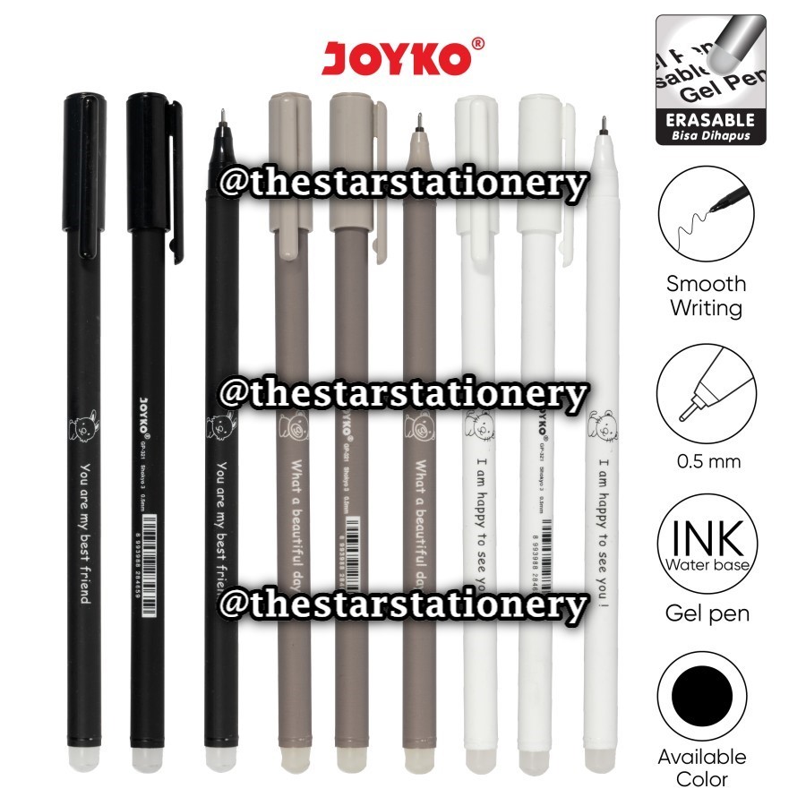 

(1 Biji) Erasable Gel Pen Pulpen Bisa Dihapus Joyko GP-321 Shokyo 3 Gel 0.5 mm / Erasable Gel Pen Pulpen Bisa Dihapus Joyko GP321 Shokyo 3 Gel 0.5 mm / Joyko GP 321
