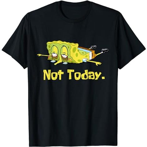 Baju kaos anak Tired Spongebob Nope Not Today Meme Lazy Spongebob T-Shirt