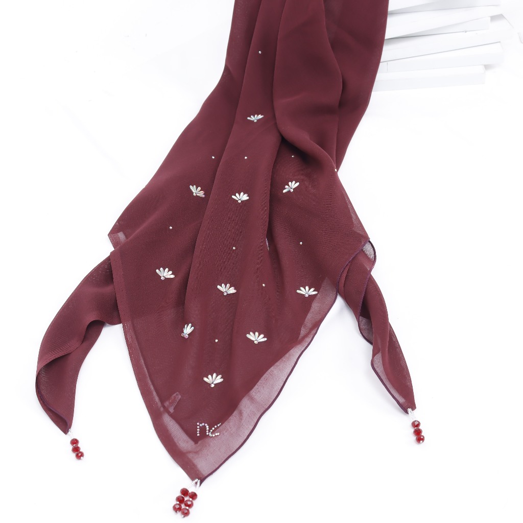 Ayu Lestari Scarf - Nada Kelly Scarf Paris Japan Square Crystal Premium by Nadiya