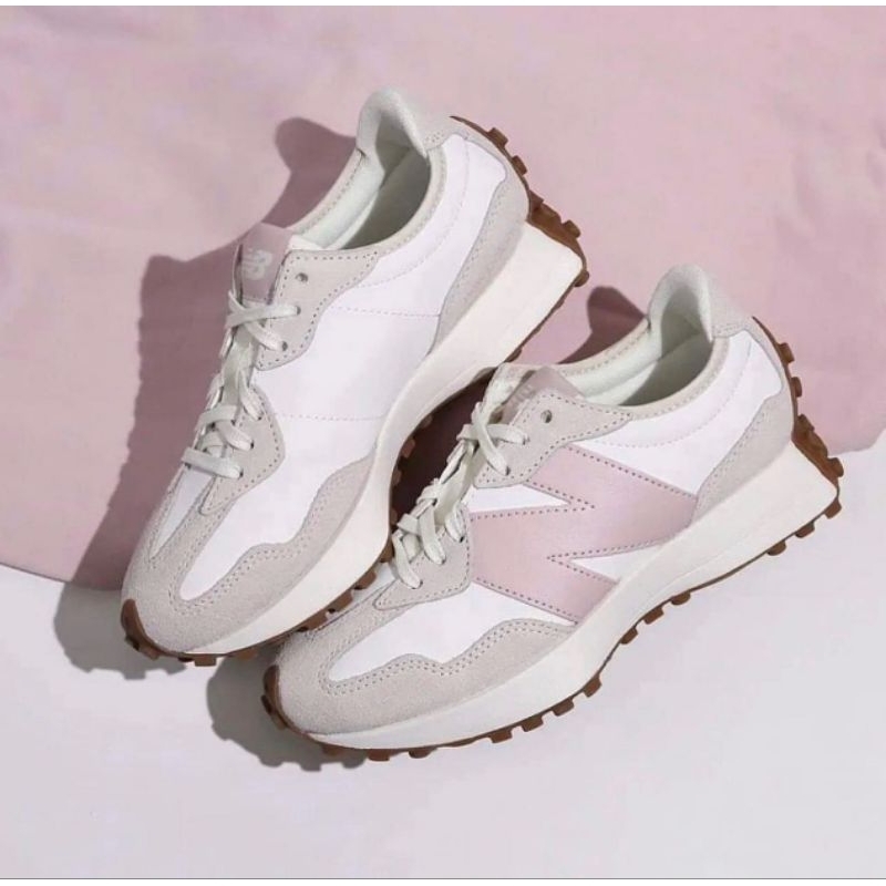 SEPATU NB 327 WHITE PINK LEATHER WMNS