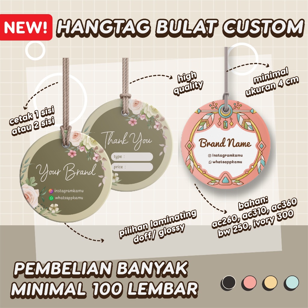 

Pembelian Minimal 100 Lembar - Cetak HangTag Baju