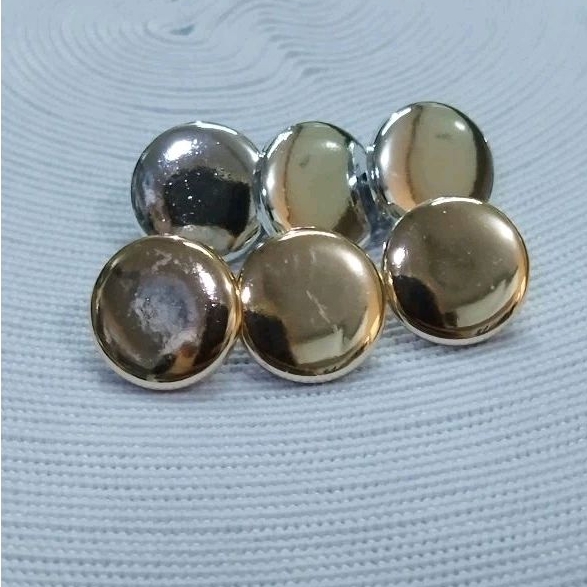Kancing Jamur Gepeng 18 L Kancing Baju Emas Silver Gold Lusinan