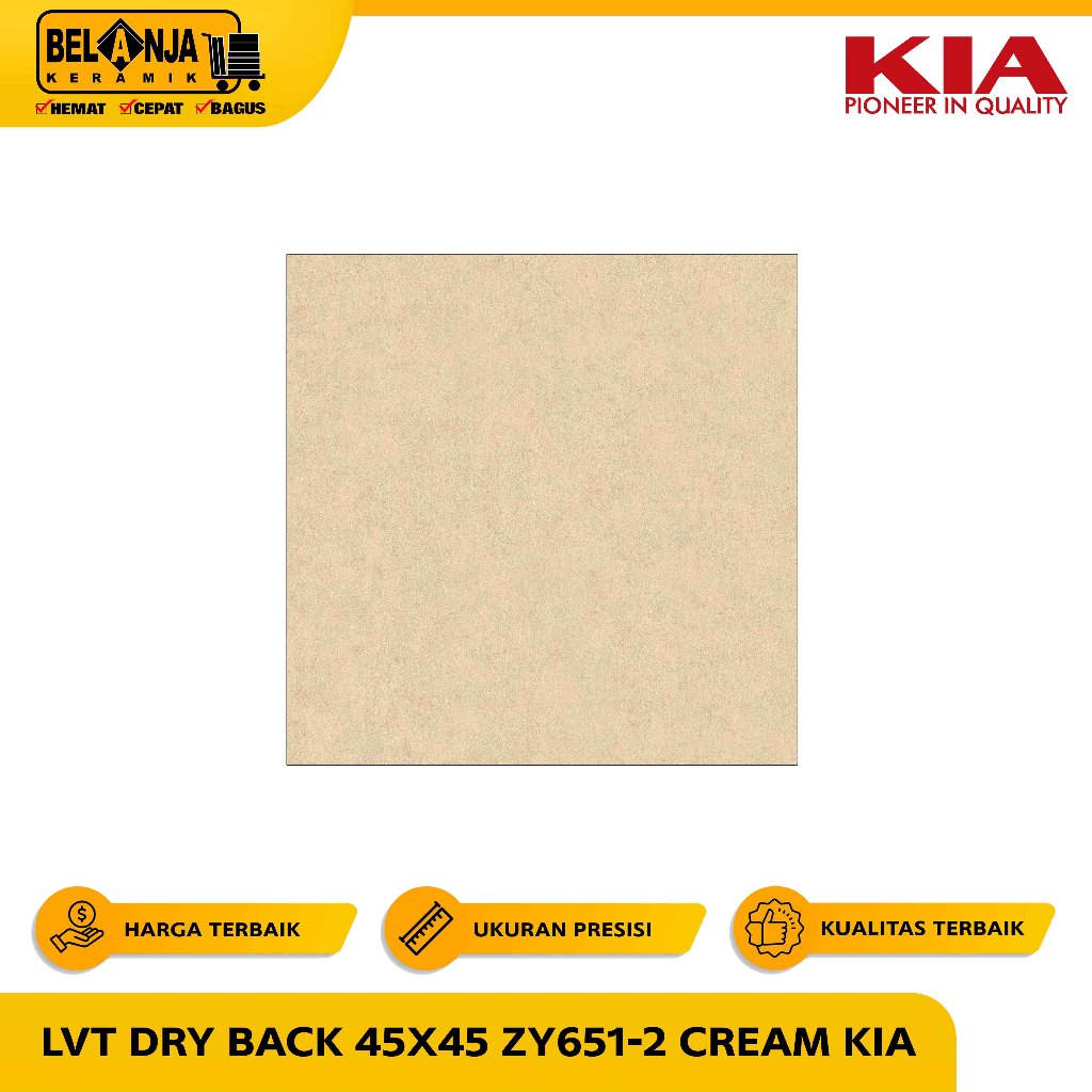 LVT Dry Back 45X45 ZY651-2 Cream KIA