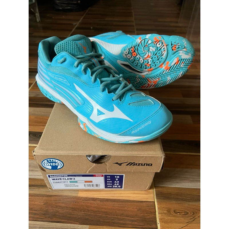sepatu badminton mizuno wave claw 2 original