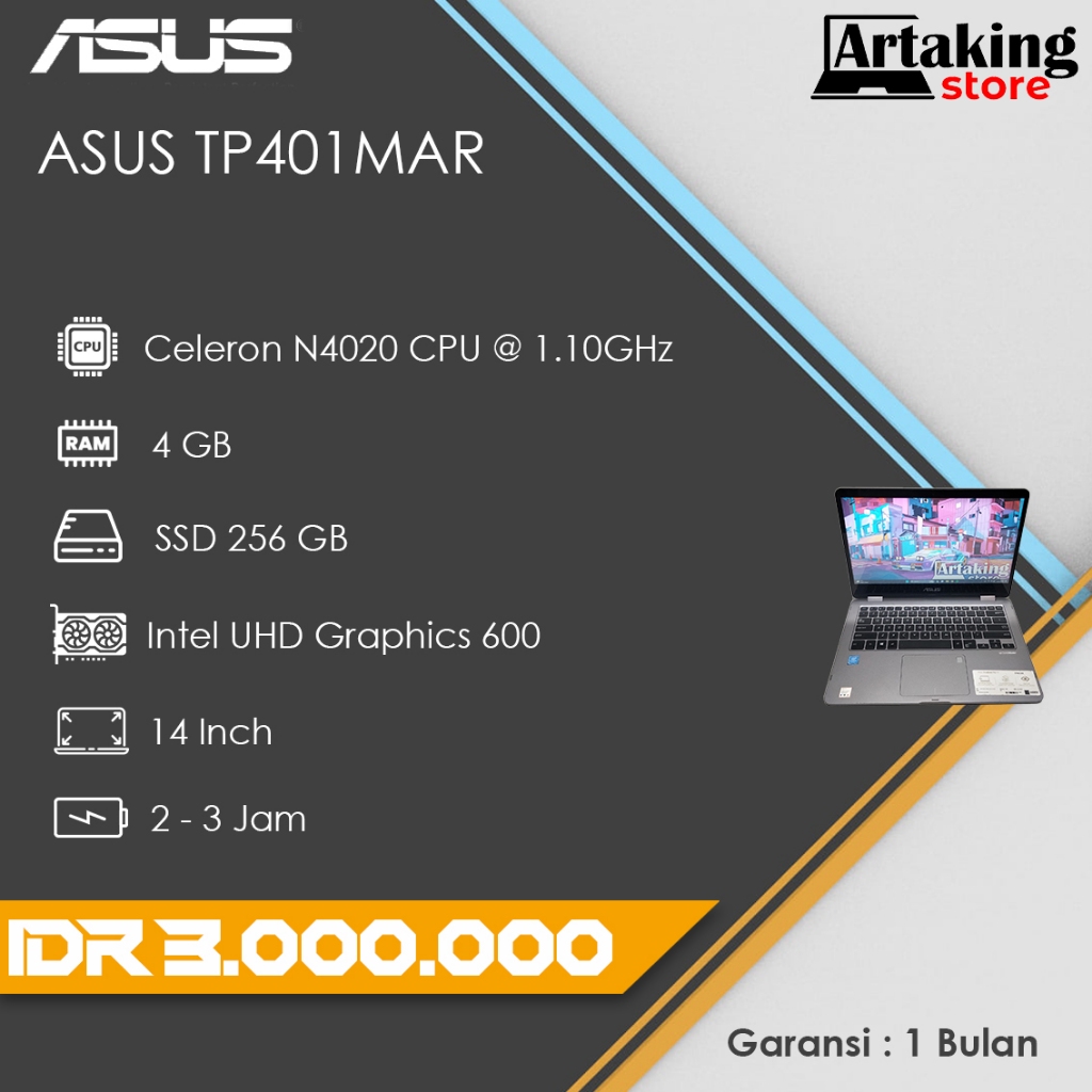 Asus TP401MAR - Touchsreen 360 - SSD 256 gb