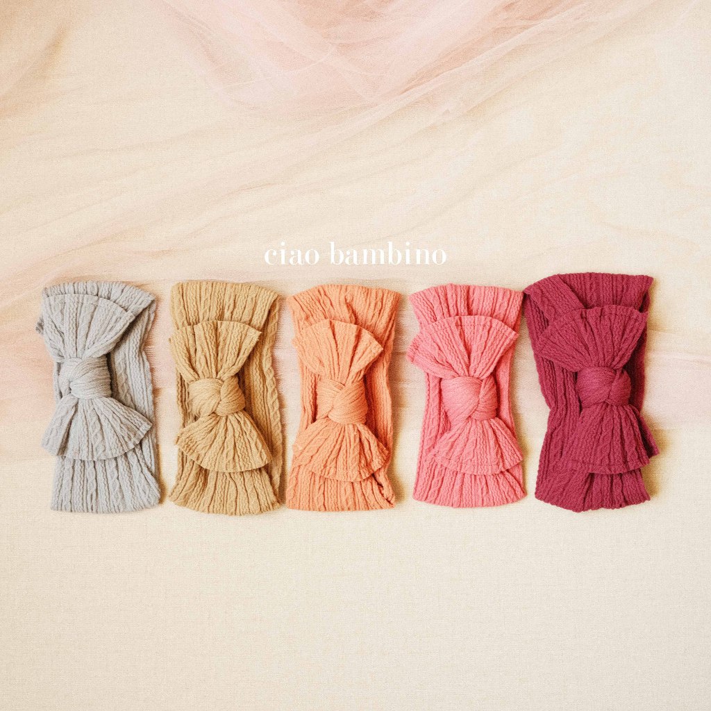 Ciao Bambino - Emily Knot Bow Headband / Bandana Bayi / Bando Bayi / Pita Bayi / Turban Bayi / Bando