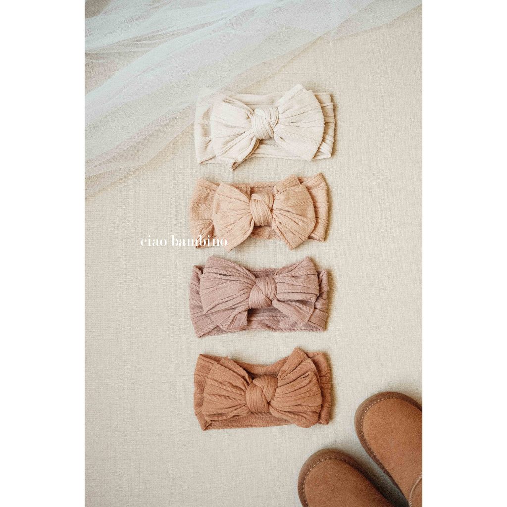 Ciao Bambino - Olivia Premium Knot Bow Headband / Bandana Bayi / Bando Bayi / Pita Bayi / Turban Bay