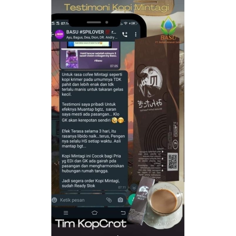 

KOPI MINTAGI / KOPI STAMINA BASU 1 BOX ISI 2 SASET