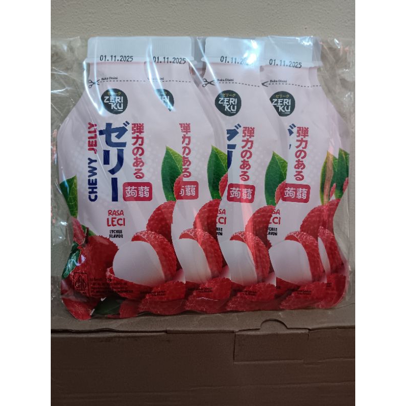 

CHEWY JELLY RASA LECI (30g*Isi 10 pcs)#Jelly Rasa leci siap makan (30g *Isi 10 Pcs)#ZERI KU CHEWY JELLY#