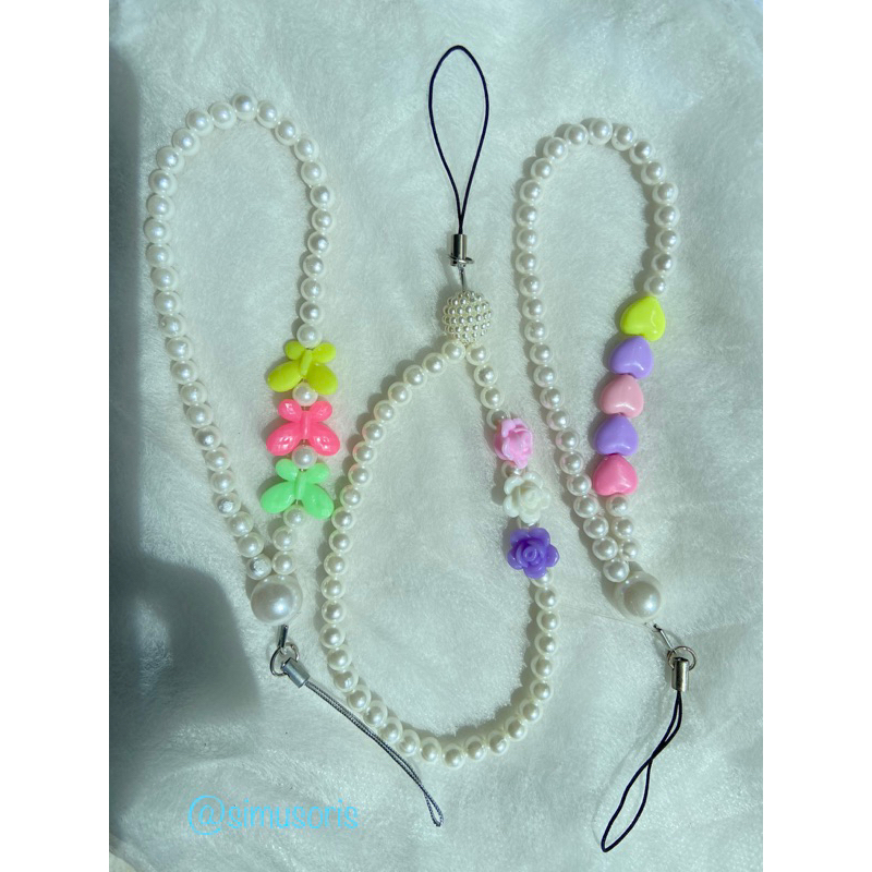 Gantungan HP Mutiara/Gantungan HP manik manik korean style