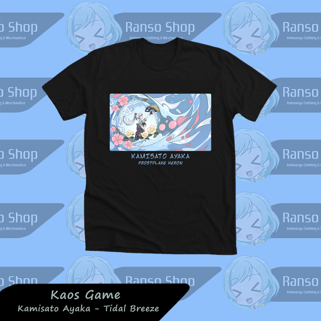 Ranso Baju Genshin Impact Kamisato Ayaka Tidal Breeze / T-shirt Game Genshin Impact Kamisato Ayaka T