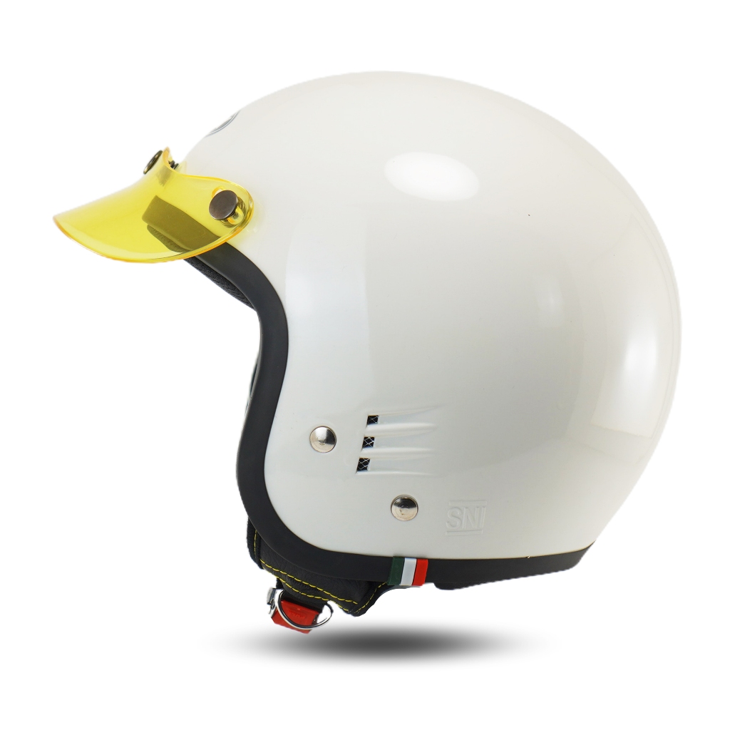 Helm Bogo Retro R-six Solid Terbaru SNI Pria Wanita