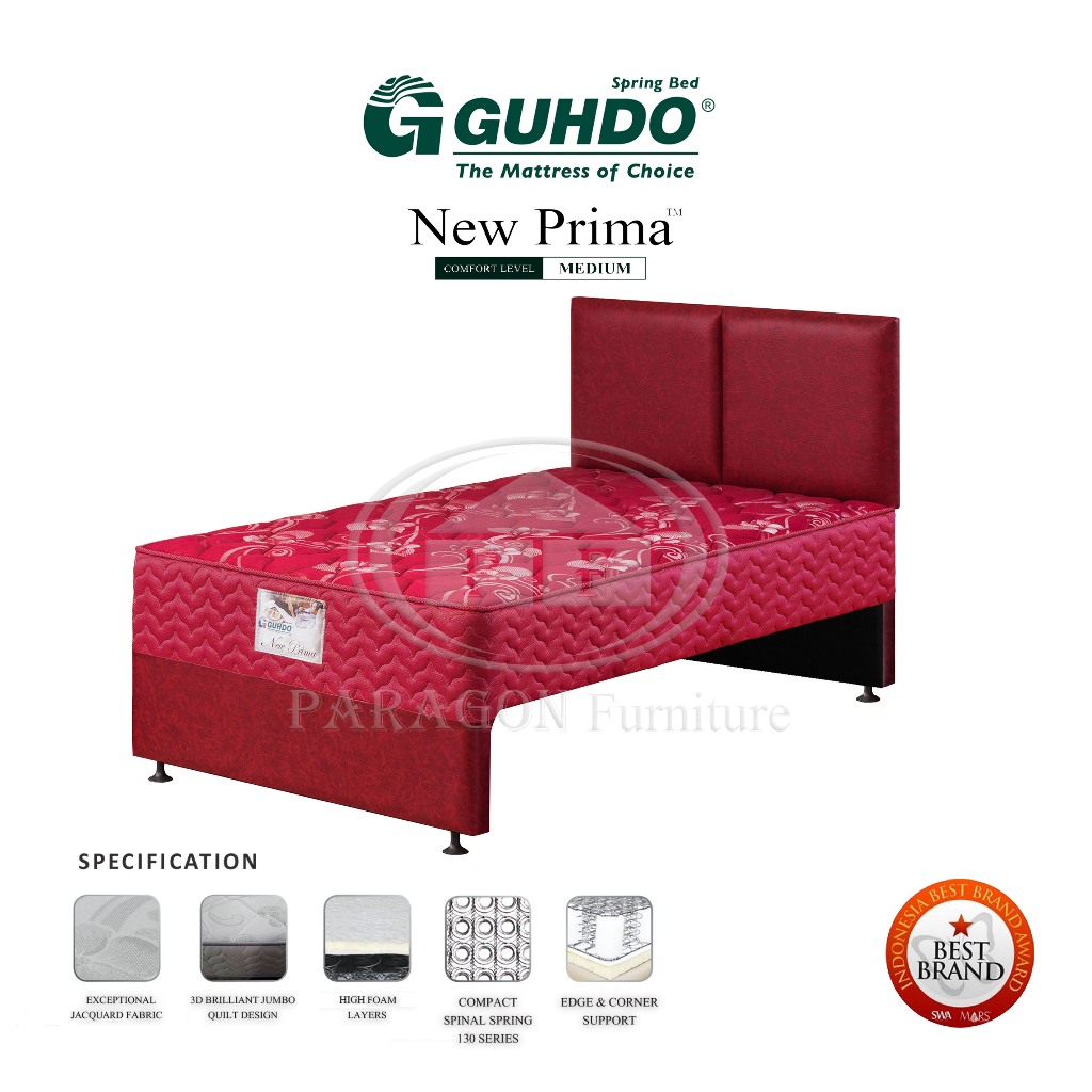 Guhdo Spring bed Ranjang atas 2in1 New Prima 140 160 180x200 HB Atlantic (TANPA SORONG)