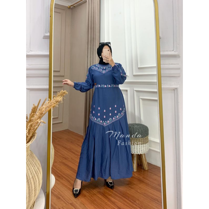 Gamis linen bordir