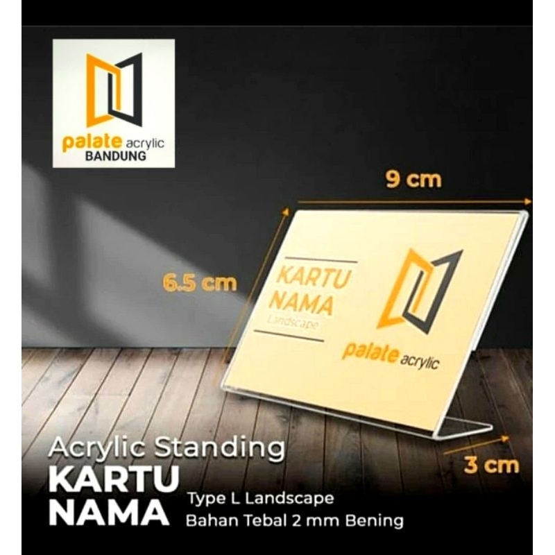 

ACRYLIC STAND KARTU NAMA 6X9CM LANDSCAPE/ AKRILIK STAND KARTU NAMA L LANDSCAPE