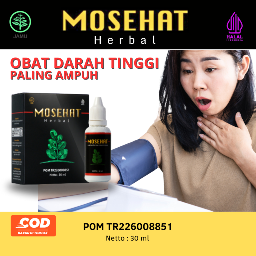 Mosehat Herbal Obat Darah Tinggi Paling Ampuh Kolesterol Hipertensi Alami Original BPOM