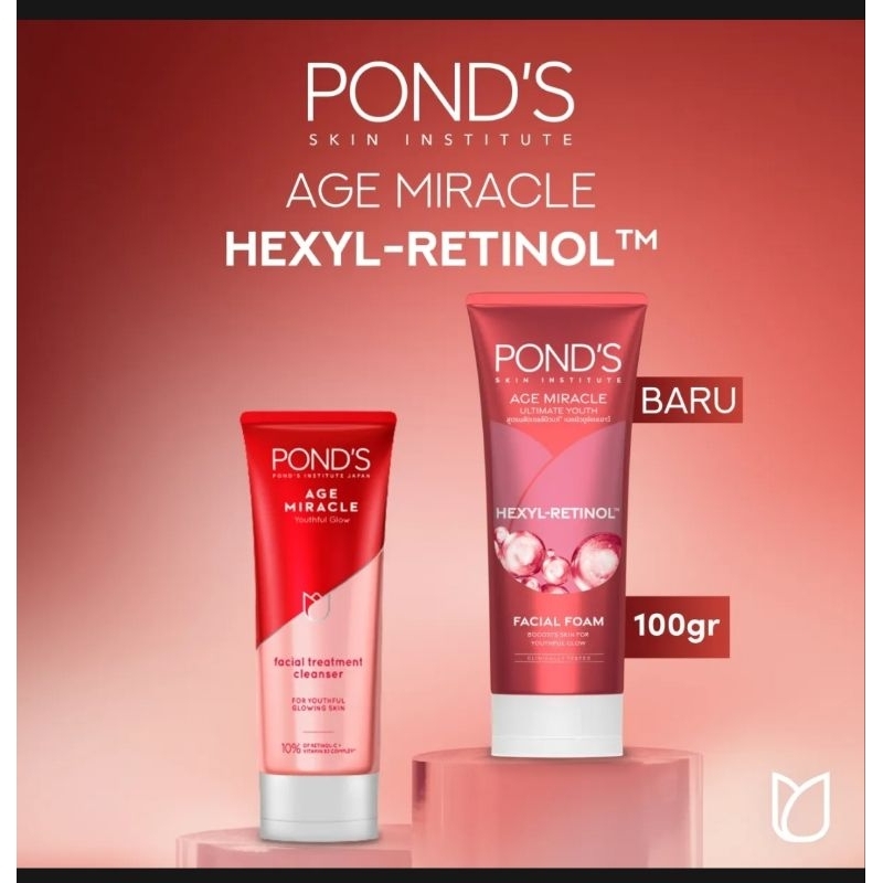 Ponds Age Miracle Sabun Cuci Muka Youthful Glow 100G