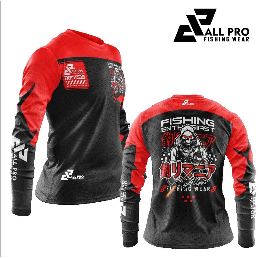 Jersey mancing ALLPRO red black boncos no loading strike