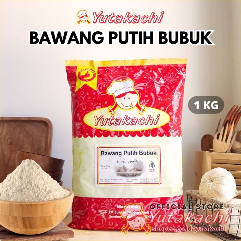 

[✾M42&] MURNI Bawang Putih Bubuk 1Kg Yutakachi / Garlic Powder / Bumbu Rempah Alami / Yutakachi-Kemasan-1Kg [178]
