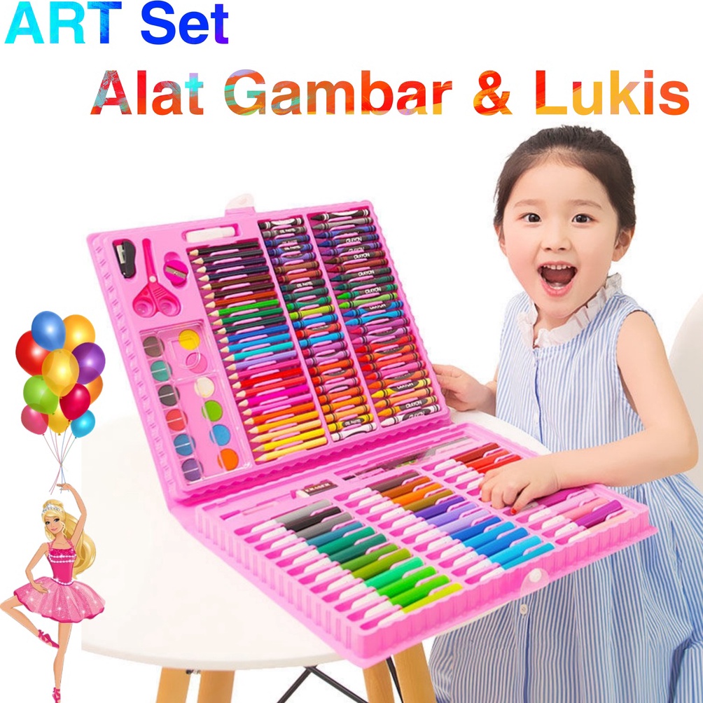 

Best product CRAYON SET PERALATAN GAMBAR LUKIS PENSIL WARNA/ ART SET ISI 150 PCS SE8