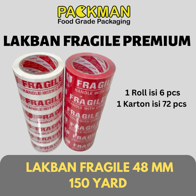 

LAKBAN FRAGILE 150 YARD MERAH & PUTIH 48MM x 150Y PREMIUM FRAGILE