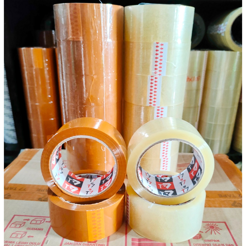 

Lakban Bening Coklat 45mmx100yard Selotip Fragile Isolasi Tape Opp