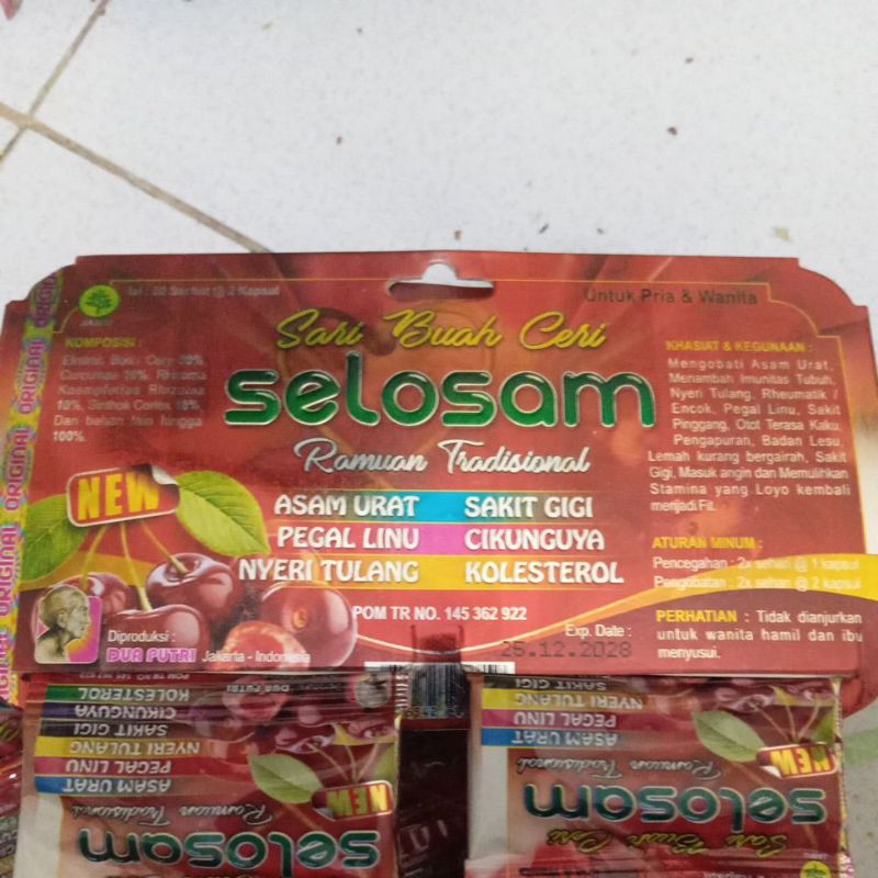 Selosom(sari buah ceri) 40 kapsul