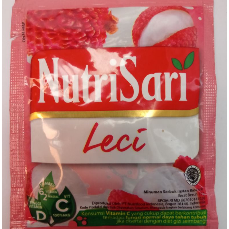 

nutrisari rasa leci per renceng isi 10 sachet