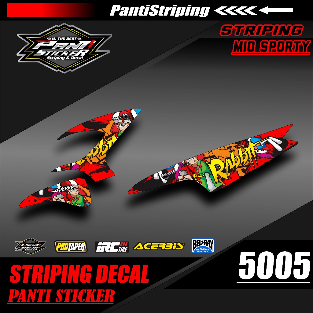 STRIPING STICKER VARIASI BODY MOTOR MIO SPORTY RACING KEREN